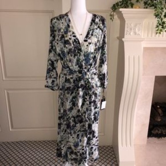 Worth New York Floral Crinkle Wrap Dress - Picture 3 of 11